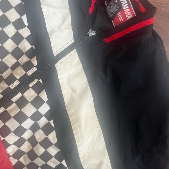 Vintage Yamaha bomber winter jacket waist length lots of staining ladies large - Picture 4 of 14